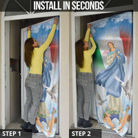 Italy Assumption Of Mary Door Cover Blessed Virgin Mary Angel And Dove - Wonder Print Shop