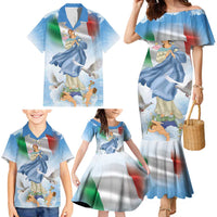 Italy Assumption Of Mary Family Matching Mermaid Dress and Hawaiian Shirt Blessed Virgin Mary Angel And Dove LT19