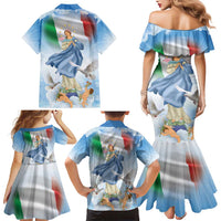 Italy Assumption Of Mary Family Matching Mermaid Dress and Hawaiian Shirt Blessed Virgin Mary Angel And Dove LT19