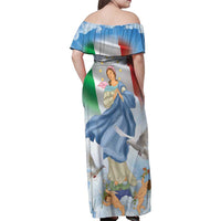 Italy Assumption Of Mary Family Matching Off Shoulder Maxi Dress and Hawaiian Shirt Blessed Virgin Mary Angel And Dove LT19