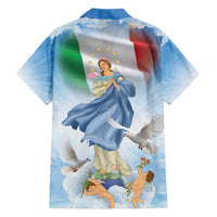 Italy Assumption Of Mary Family Matching Off Shoulder Short Dress and Hawaiian Shirt Blessed Virgin Mary Angel And Dove LT19