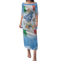 Italy Assumption Of Mary Family Matching Puletasi and Hawaiian Shirt Blessed Virgin Mary Angel And Dove LT19