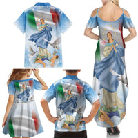 Italy Assumption Of Mary Family Matching Summer Maxi Dress and Hawaiian Shirt Blessed Virgin Mary Angel And Dove LT19
