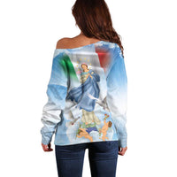 Italy Assumption Of Mary Off Shoulder Sweater Blessed Virgin Mary Angel And Dove LT19