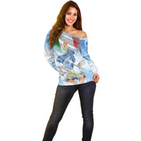 Italy Assumption Of Mary Off Shoulder Sweater Blessed Virgin Mary Angel And Dove LT19