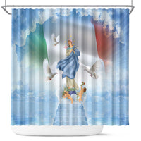 Italy Assumption Of Mary Shower Curtain Blessed Virgin Mary Angel And Dove - Wonder Print Shop