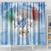 Italy Assumption Of Mary Shower Curtain Blessed Virgin Mary Angel And Dove - Wonder Print Shop