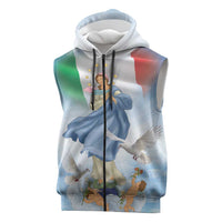 Italy Assumption Of Mary Sleeveless Zip Hoodie Blessed Virgin Mary Angel And Dove - Wonder Print Shop