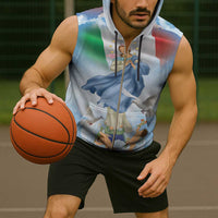 Italy Assumption Of Mary Sleeveless Zip Hoodie Blessed Virgin Mary Angel And Dove - Wonder Print Shop