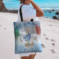 Italy Assumption Of Mary Tote Bag Blessed Virgin Mary Angel And Dove - Wonder Print Shop