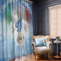 Italy Assumption Of Mary Window Curtain Blessed Virgin Mary Angel And Dove - Wonder Print Shop