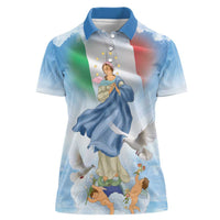 Italy Assumption Of Mary Women Polo Shirt Blessed Virgin Mary Angel And Dove LT19