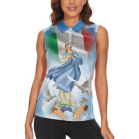 Italy Assumption Of Mary Women Sleeveless Polo Shirt Blessed Virgin Mary Angel And Dove LT19