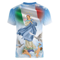 Italy Assumption Of Mary Women V-Neck T-Shirt Blessed Virgin Mary Angel And Dove LT19