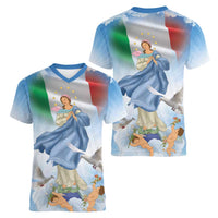 Italy Assumption Of Mary Women V-Neck T-Shirt Blessed Virgin Mary Angel And Dove LT19
