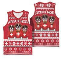 Saint Bernard Dog Switzerland Christmas Basketball Jersey - Wonder Print Shop