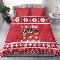 Saint Bernard Dog Switzerland Christmas Bedding Set - Wonder Print Shop