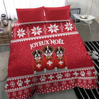 Saint Bernard Dog Switzerland Christmas Bedding Set - Wonder Print Shop