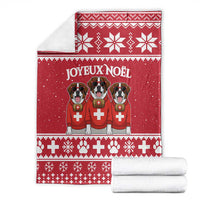Saint Bernard Dog Switzerland Christmas Blanket - Wonder Print Shop
