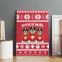 Saint Bernard Dog Switzerland Christmas Canvas Wall Art - Wonder Print Shop