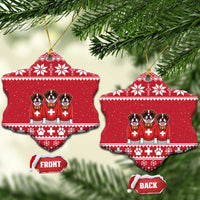 Saint Bernard Dog Switzerland Christmas Ceramic Ornament - Wonder Print Shop