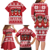 Saint Bernard Dog Switzerland Christmas Family Matching Long Sleeve Bodycon Dress and Hawaiian Shirt - Wonder Print Shop