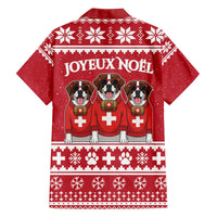 Saint Bernard Dog Switzerland Christmas Family Matching Off The Shoulder Long Sleeve Dress and Hawaiian Shirt - Wonder Print Shop