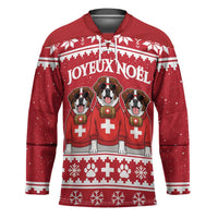 Saint Bernard Dog Switzerland Christmas Hockey Jersey - Wonder Print Shop