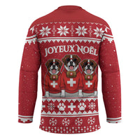 Saint Bernard Dog Switzerland Christmas Hockey Jersey - Wonder Print Shop