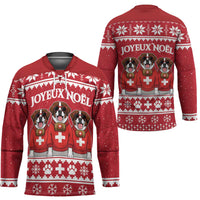 Saint Bernard Dog Switzerland Christmas Hockey Jersey - Wonder Print Shop