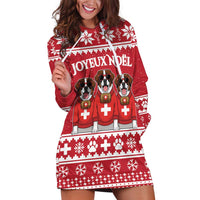 Saint Bernard Dog Switzerland Christmas Hoodie Dress - Wonder Print Shop