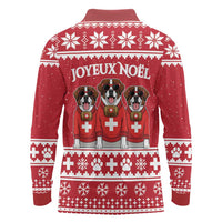 Saint Bernard Dog Switzerland Christmas Long Sleeve Polo Shirt - Wonder Print Shop