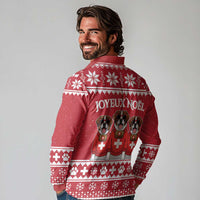 Saint Bernard Dog Switzerland Christmas Long Sleeve Polo Shirt - Wonder Print Shop