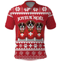 Saint Bernard Dog Switzerland Christmas Polo Shirt - Wonder Print Shop