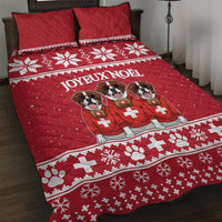 Saint Bernard Dog Switzerland Christmas Quilt Bed Set - Wonder Print Shop