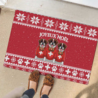 Saint Bernard Dog Switzerland Christmas Rubber Doormat - Wonder Print Shop