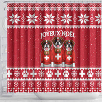 Saint Bernard Dog Switzerland Christmas Shower Curtain - Wonder Print Shop