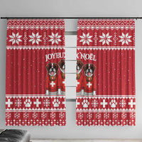 Saint Bernard Dog Switzerland Christmas Window Curtain - Wonder Print Shop
