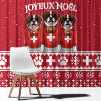 Saint Bernard Dog Switzerland Christmas Window Curtain - Wonder Print Shop