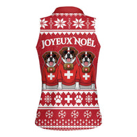 Saint Bernard Dog Switzerland Christmas Women Sleeveless Polo Shirt - Wonder Print Shop