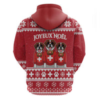 Saint Bernard Dog Switzerland Christmas Zip Hoodie - Wonder Print Shop