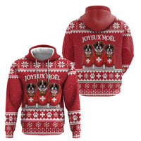 Saint Bernard Dog Switzerland Christmas Zip Hoodie - Wonder Print Shop