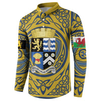 Personalized Cardiganshire Wales Button Sweatshirt Ceredigion Coat of Arms Celtic Design - Wonder Print Shop