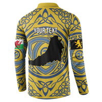 Personalized Cardiganshire Wales Button Sweatshirt Ceredigion Coat of Arms Celtic Design - Wonder Print Shop