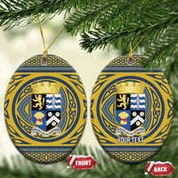Personalized Cardiganshire Wales Ceramic Ornament Ceredigion Coat of Arms Celtic Design - Wonder Print Shop