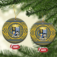 Personalized Cardiganshire Wales Ceramic Ornament Ceredigion Coat of Arms Celtic Design - Wonder Print Shop