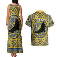 Personalized Cardiganshire Wales Couples Matching Tank Maxi Dress and Hawaiian Shirt Ceredigion Coat of Arms Celtic Design - Wonder Print Shop