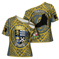 Personalized Cardiganshire Wales Cross Shoulder Shirt Ceredigion Coat of Arms Celtic Design - Wonder Print Shop