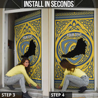 Personalized Cardiganshire Wales Door Cover Ceredigion Coat of Arms Celtic Design - Wonder Print Shop