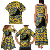 Personalized Cardiganshire Wales Family Matching Tank Maxi Dress and Hawaiian Shirt Ceredigion Coat of Arms Celtic Design - Wonder Print Shop